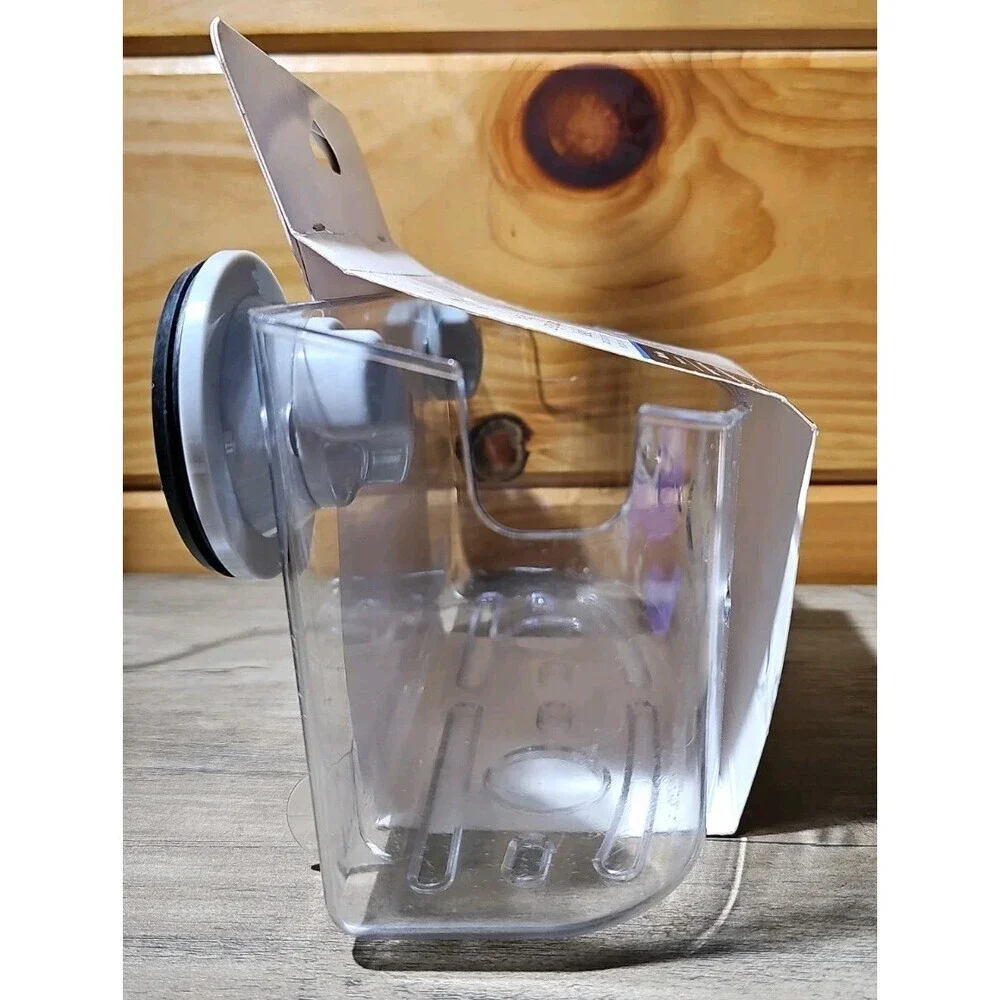 MainStays Suction- Mount Bath Caddy Clear Razor And Quick Dispense Bottle
